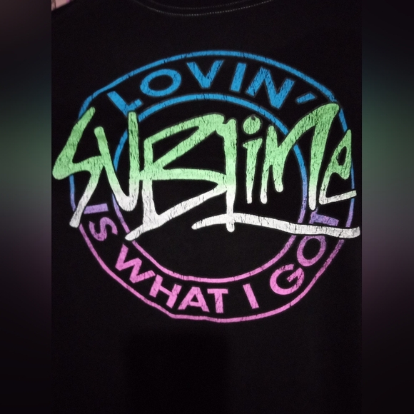 2/$10 Woman's Sublime Band Reverse Lined Top Size 2x - Picture 2 of 4